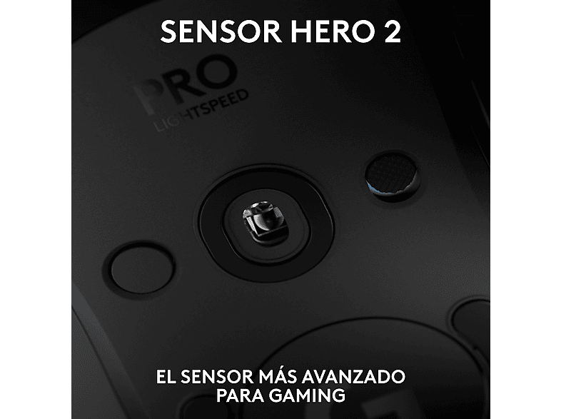 Ratón gaming - Logitech G Pro 2 Lightspeed, Bluetooth, Inalámbrico, 44.000 ppp, Ambidiestro, Botones personalizables, Conmutadores Lightforce, Negro