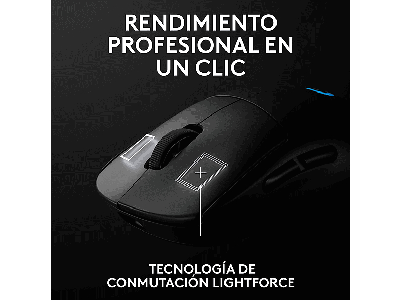 Ratón gaming - Logitech G Pro 2 Lightspeed, Bluetooth, Inalámbrico, 44.000 ppp, Ambidiestro, Botones personalizables, Conmutadores Lightforce, Negro – imagen 2