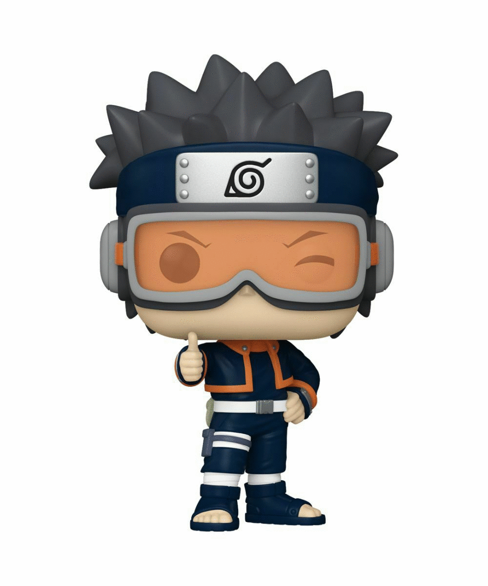 Funko Pop postaci Naruto w pomarańczowym stroju z kciukiem w górę. Białe tło.