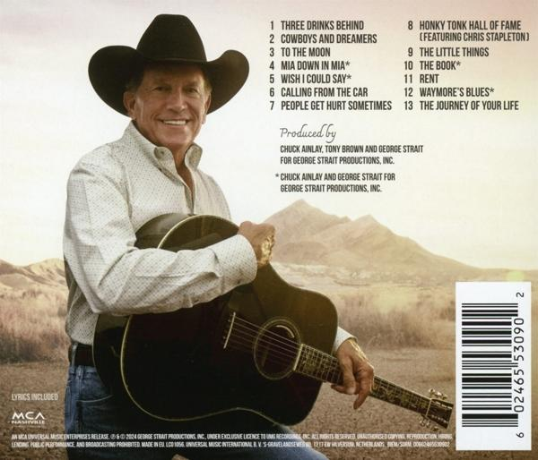 Country-Sänger mit Gitarre, Rückseite des Albums mit Titelliste.