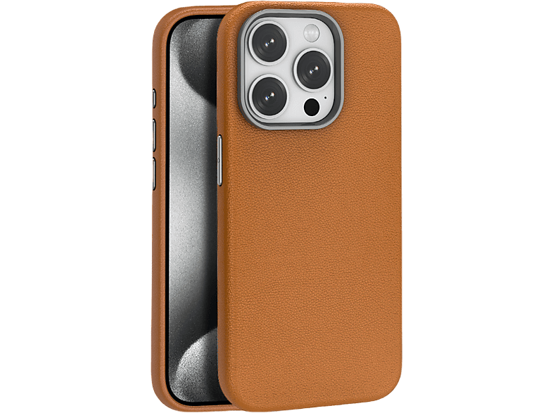 PIILI iPhone 15 Pro Max Leather Magsafe Telefon Kılıfı Kahverengi