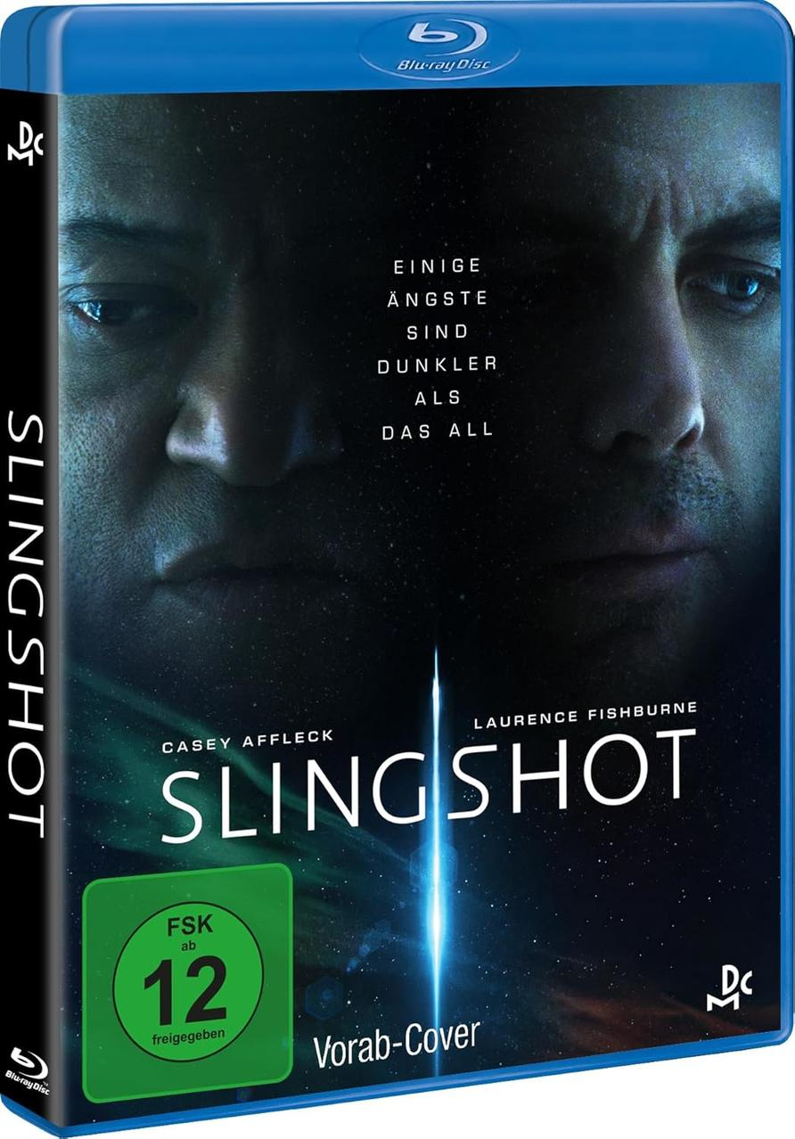 Blu-ray Filmcover. Gesichter zweier Männer. Titel: Slingshot. Schauspieler: Casey Affleck, Laurence Fishburne.
