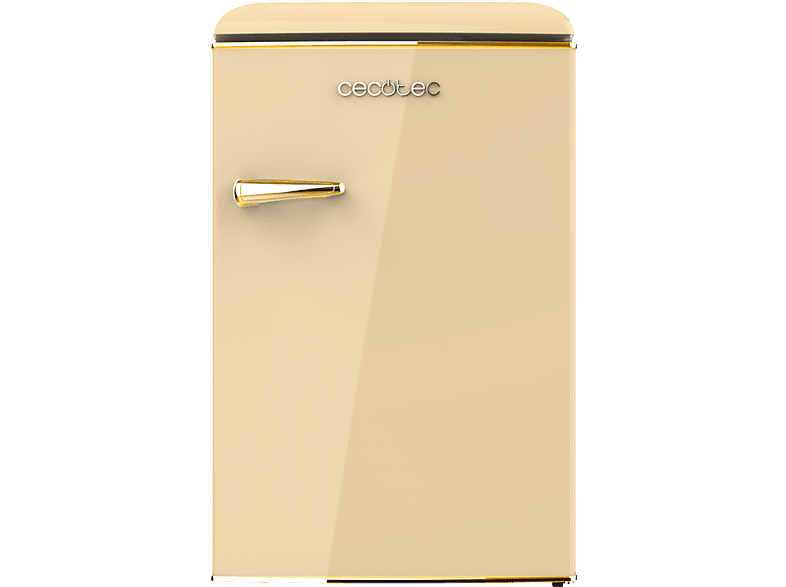 Nevera pequeña - Cecotec Bolero CoolMarket TT Origin 110 Beige E, 90 cm, l, LED interior, Tirador gold,