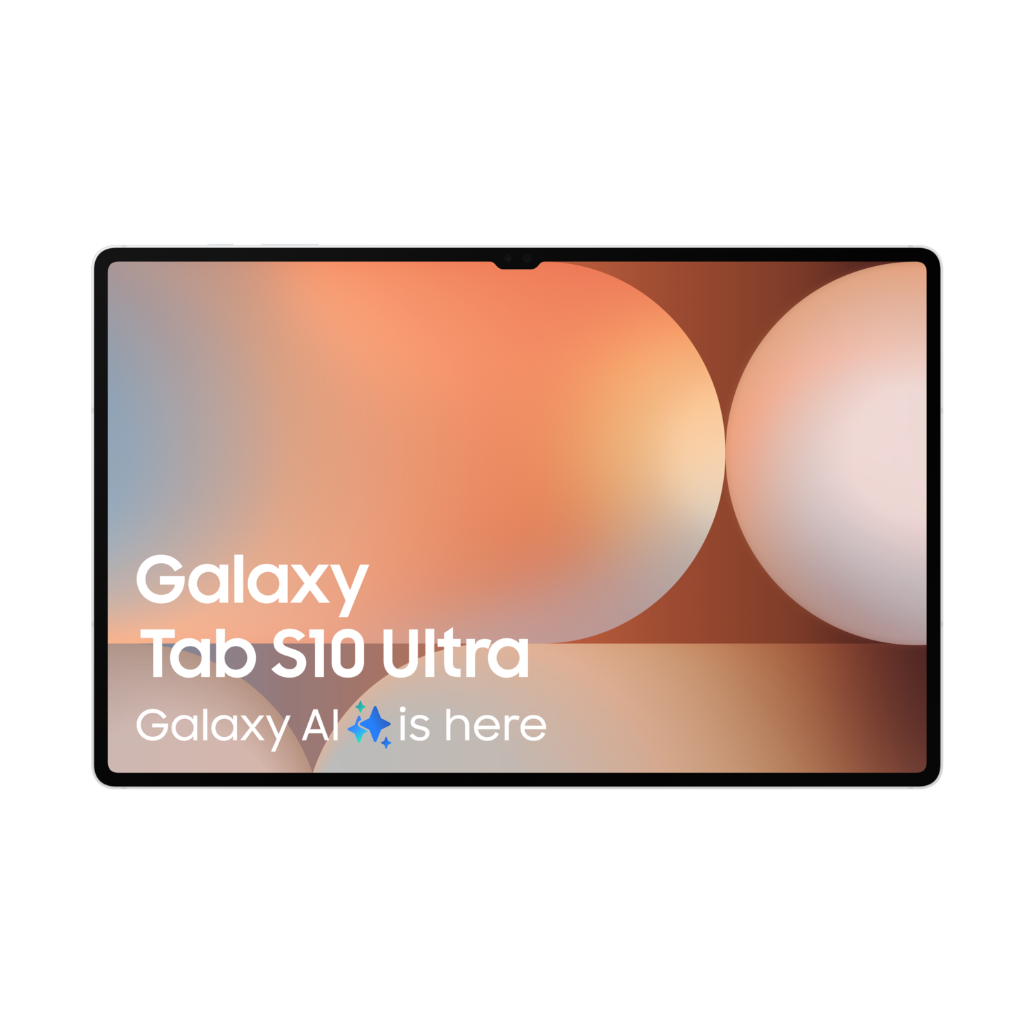 A tablet with Galaxy Tab S10 Ultra text and Galaxy AI is here written on the screen.