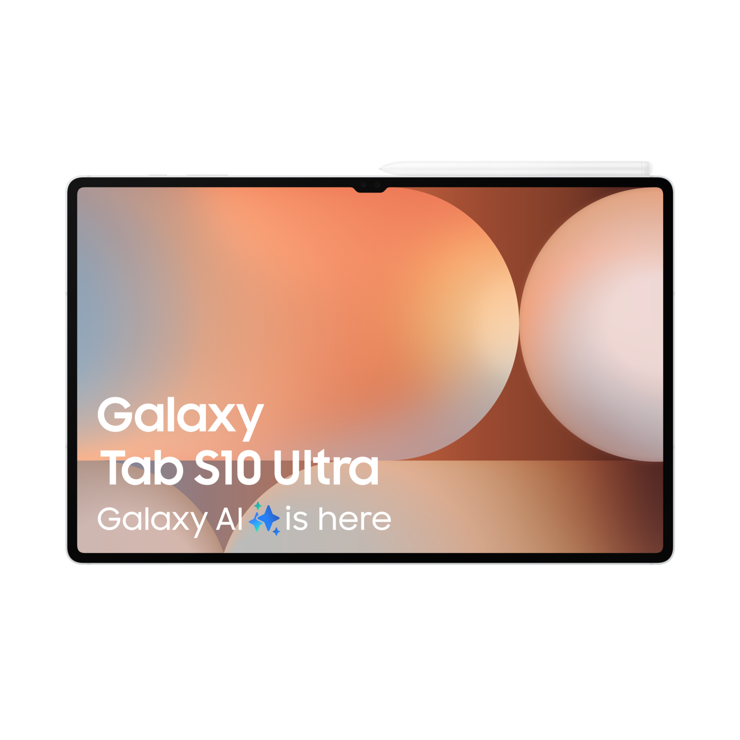 A tablet with the words Galaxy Tab S10 Ultra and Galaxy AI is here.