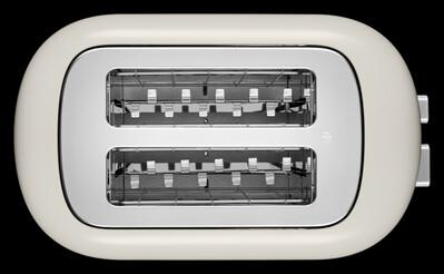 Draufsicht des Toasters mit zwei Schlitzen.