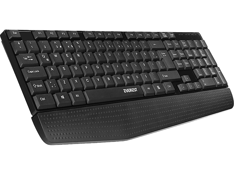 EVEREST KB-951U USB Bilek Destekli Q Standart Ofis Kablolu Klavye Siyah_0