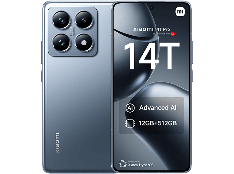 Móvil - Xiaomi 14T Pro, Azul Titanio, 512 GB, 12 GB RAM, 6.67