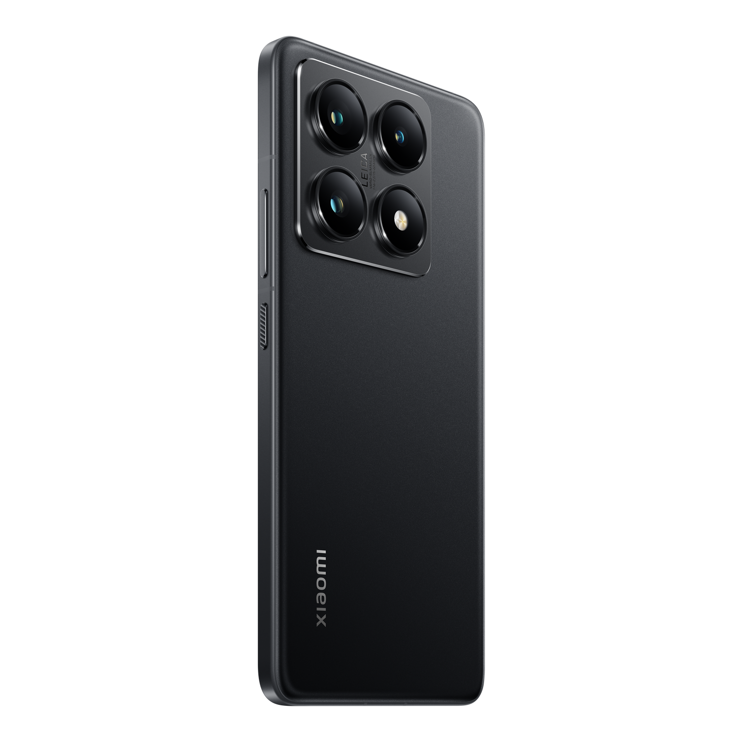 Un smartphone negro con un conjunto de cámaras y el nombre de la marca 'Xiaomi'.