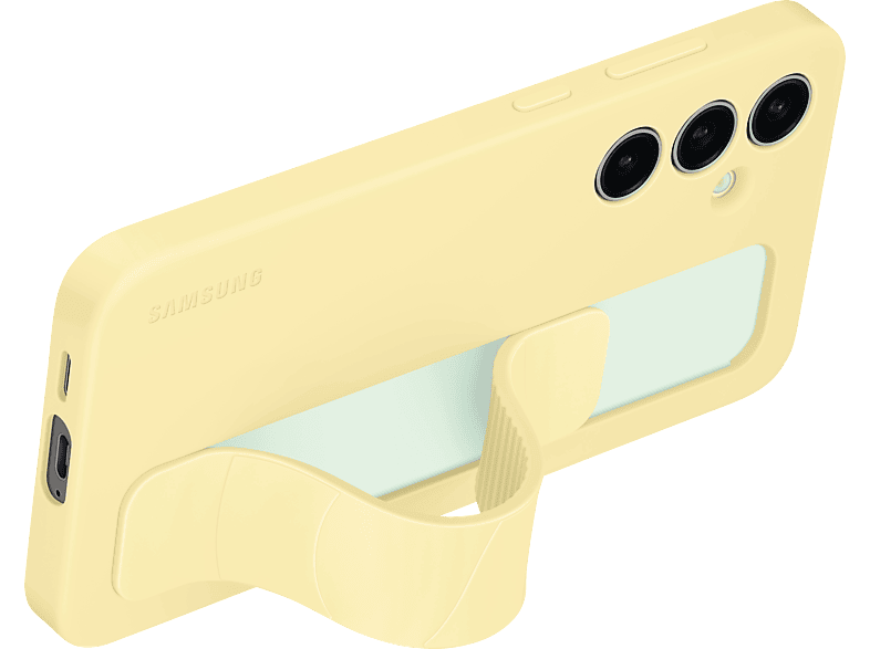 SAMSUNG Standing Grip Case, Backcover, Samsung, Galaxy S24 FE, Yellow Polycarbonat, Silikon