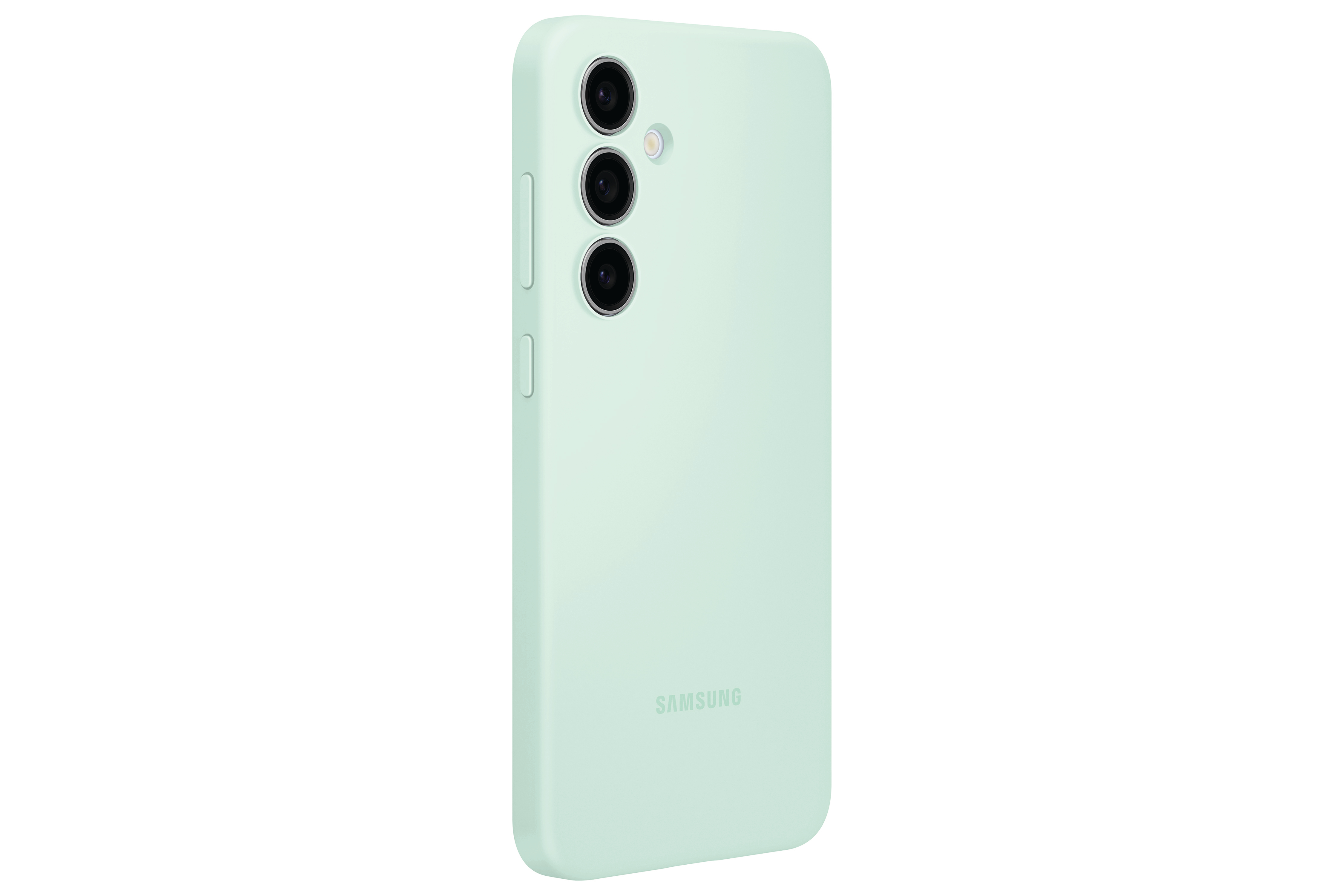 Minzgrüne Samsung-Handyhülle mit Kameraausschnitten.