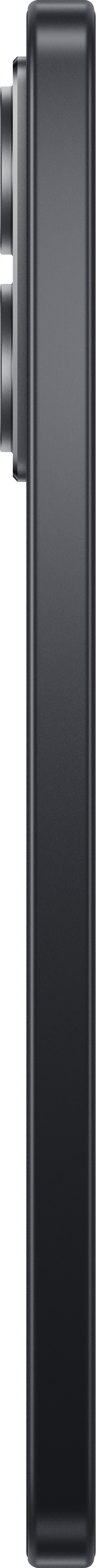 Seitenansicht eines schwarzen Smartphones, Kamera-Erhebung sichtbar.
