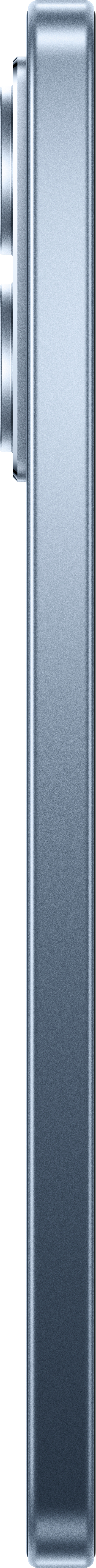 Ein silbernes metallisches Telefon. Es hat ein vertikales Design und ein Kamerasystem.