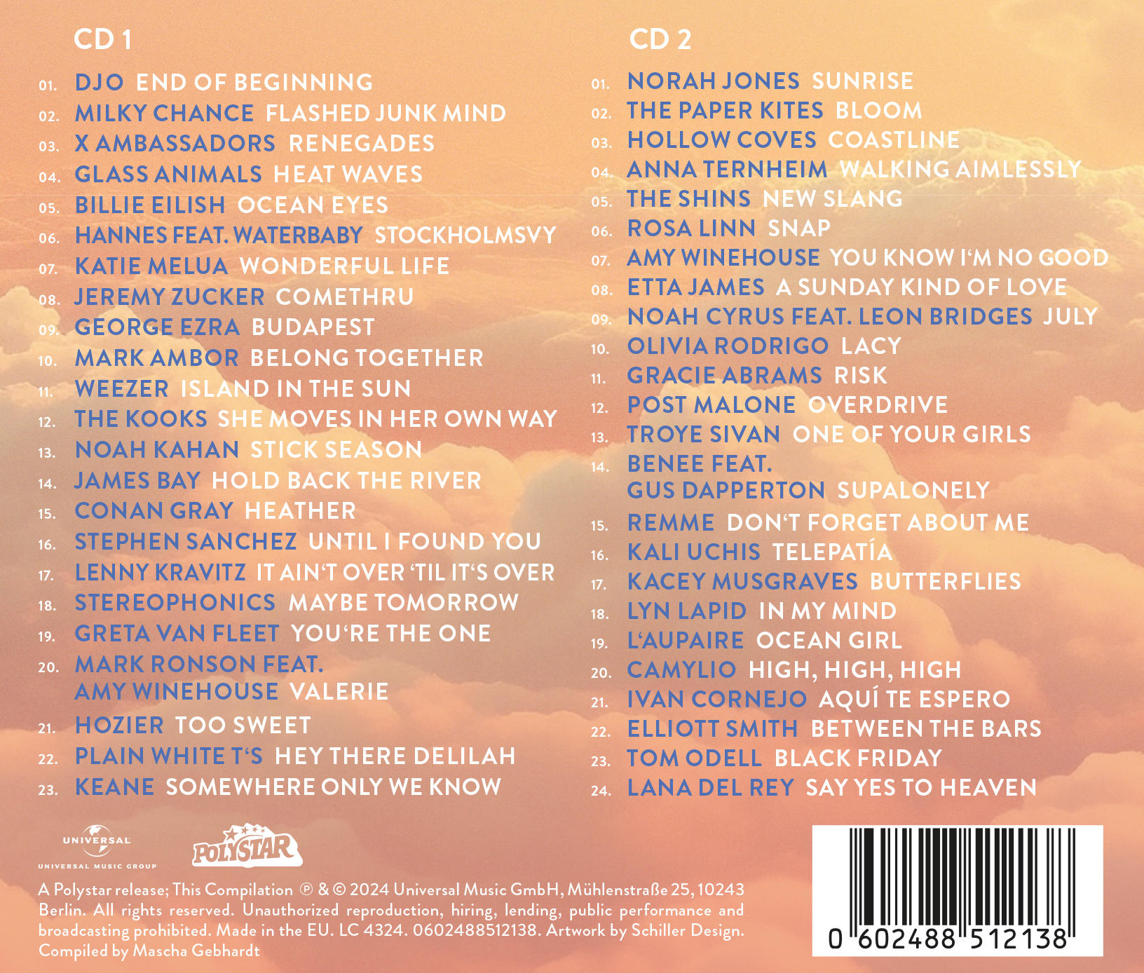 CD-Cover mit Titellisten und Logos von Universal und Polystar.