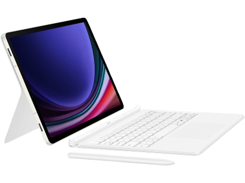 Funda tablet - Samsung Book Cover Keyboard (AI Key), Compatible con Galaxy Tab S9/S9 FE , AI Assistant, 11", Blanco