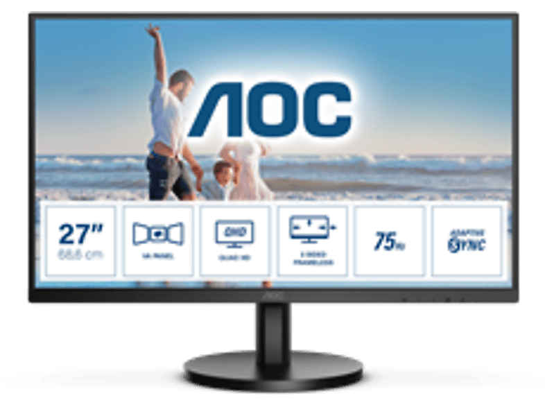 AOC Q27B3MA 27'' Sík QHD 75 Hz 16:9 VA LED Monitor