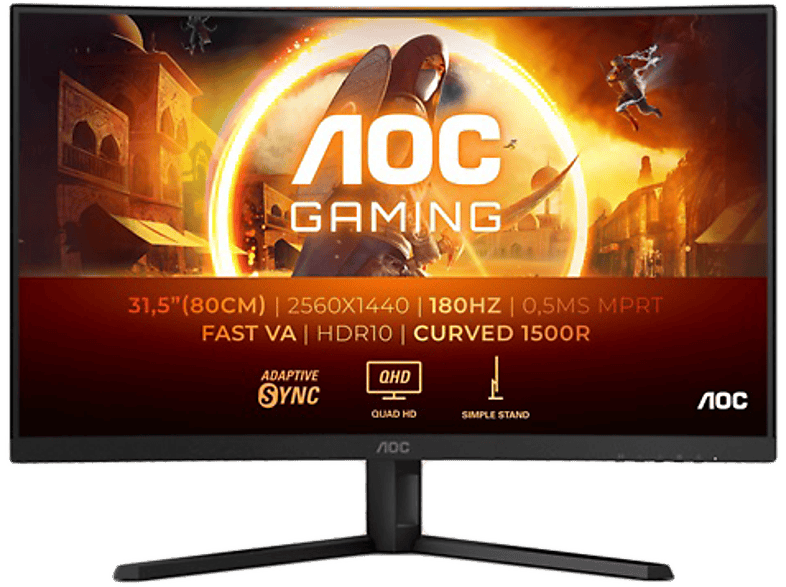 AOC CQ32G4VE 31,5'' Ívelt QHD 180 Hz 16:9 VA LED Gamer Monitor