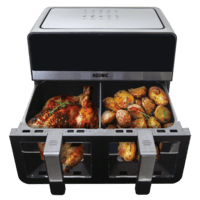 KOENIC KOENIC KAF 924224 B Doppel- Heißluftfritteuse (9 l, 2400 Watt, Schwarz)