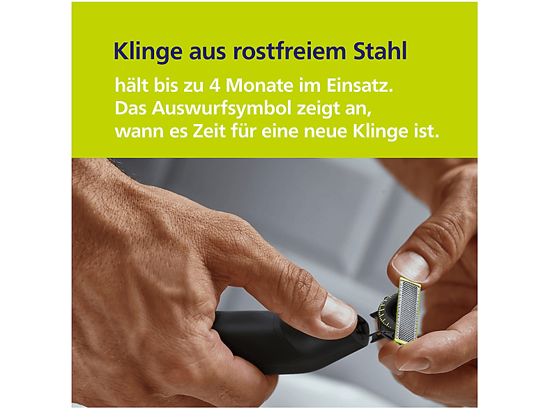 PHILIPS QP6652/61 OneBlade Pro 360 Elektrorasierer,, Barttrimmer, Chromdesign