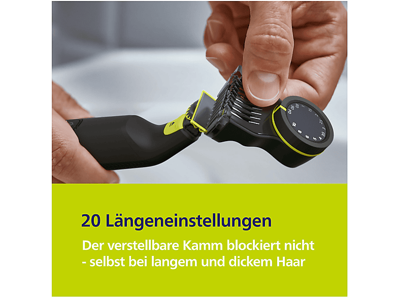 PHILIPS QP6652/61 OneBlade Pro 360 Elektrorasierer,, Barttrimmer, Chromdesign