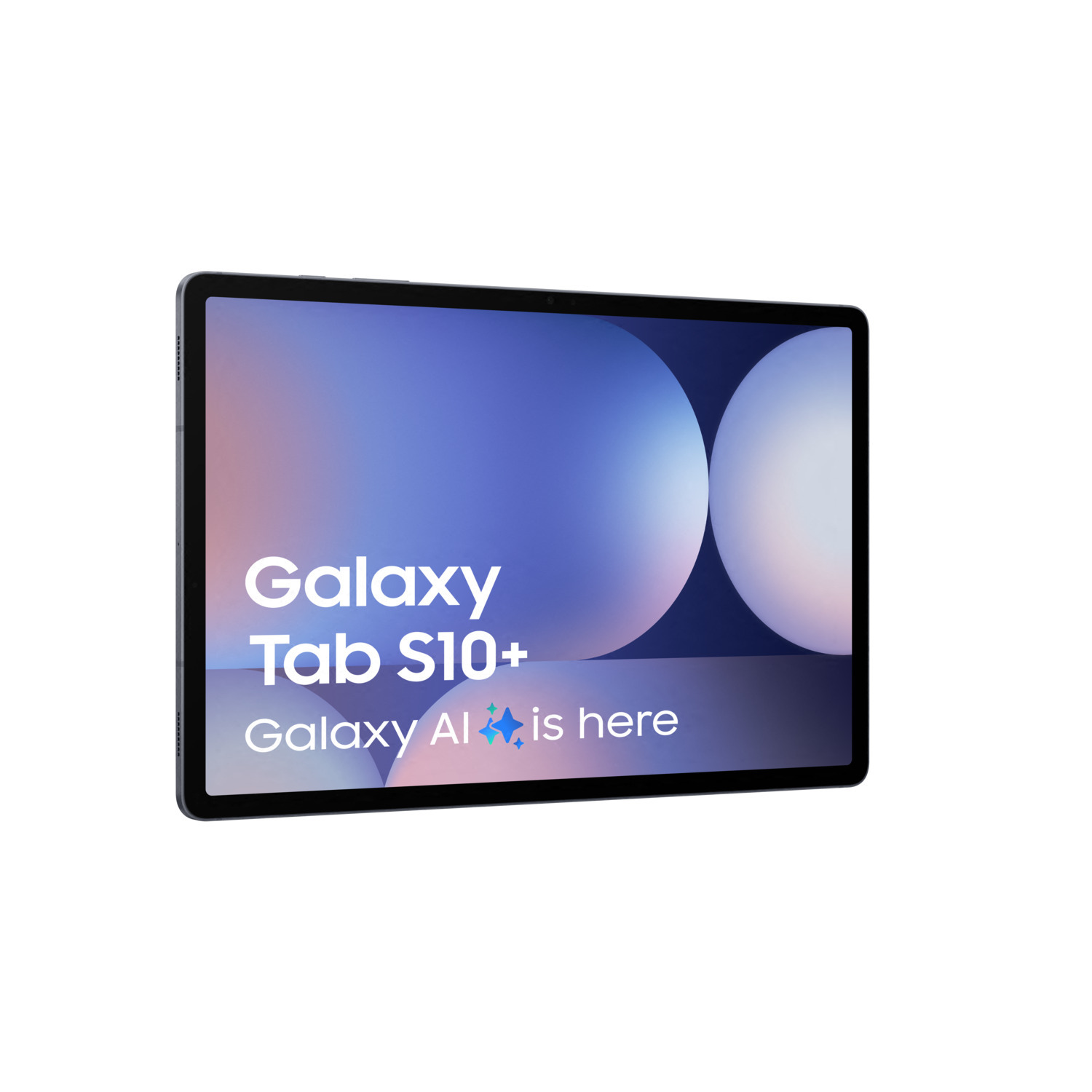 Tablet with Galaxy Tab S10+ on screen, white background.