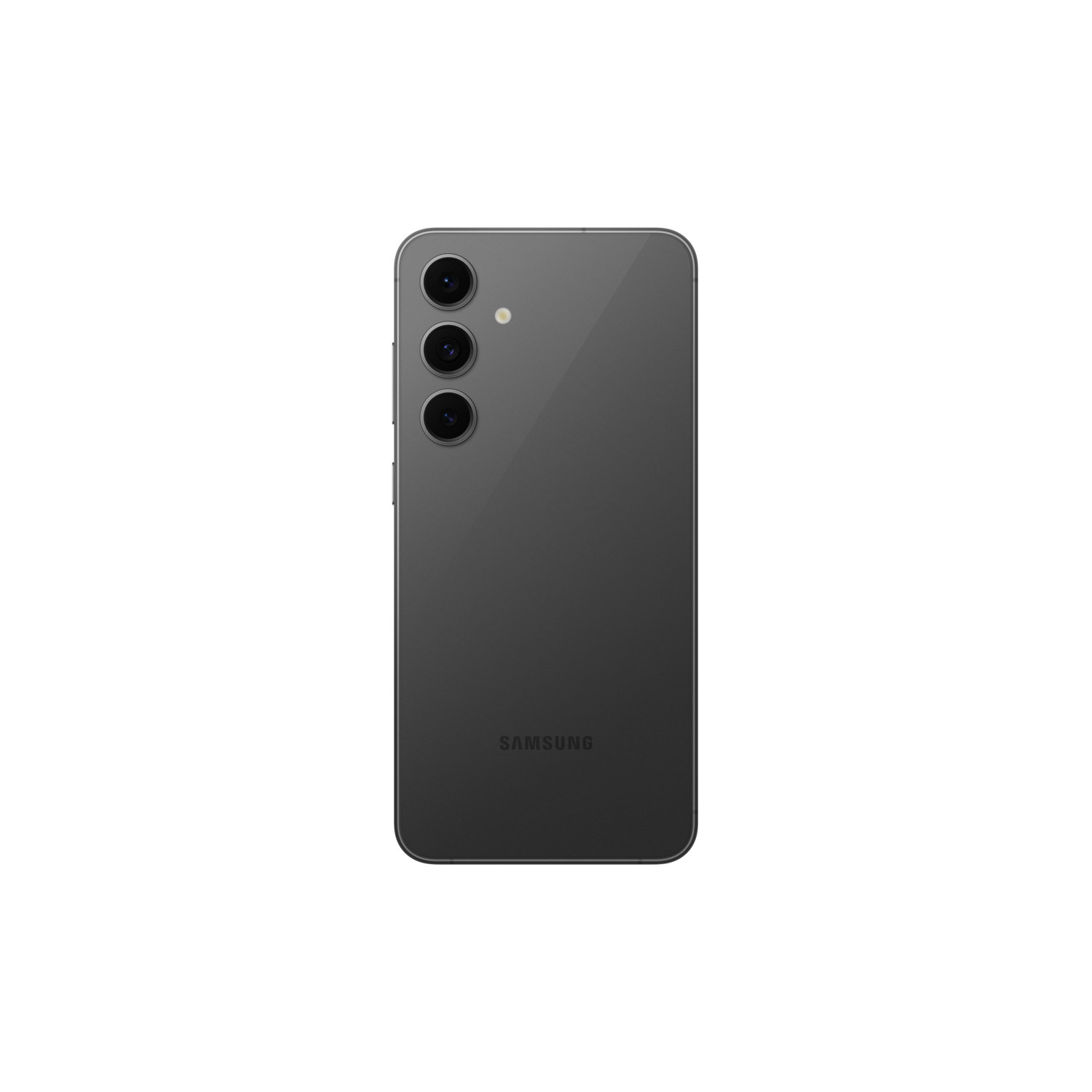 Back of a grey smartphone with three cameras and a flash. The phone is clean.
