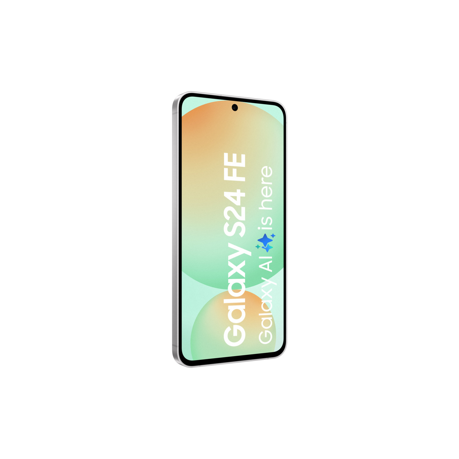 A phone is shown angled with the text 'Galaxy S24 FE' on the screen.