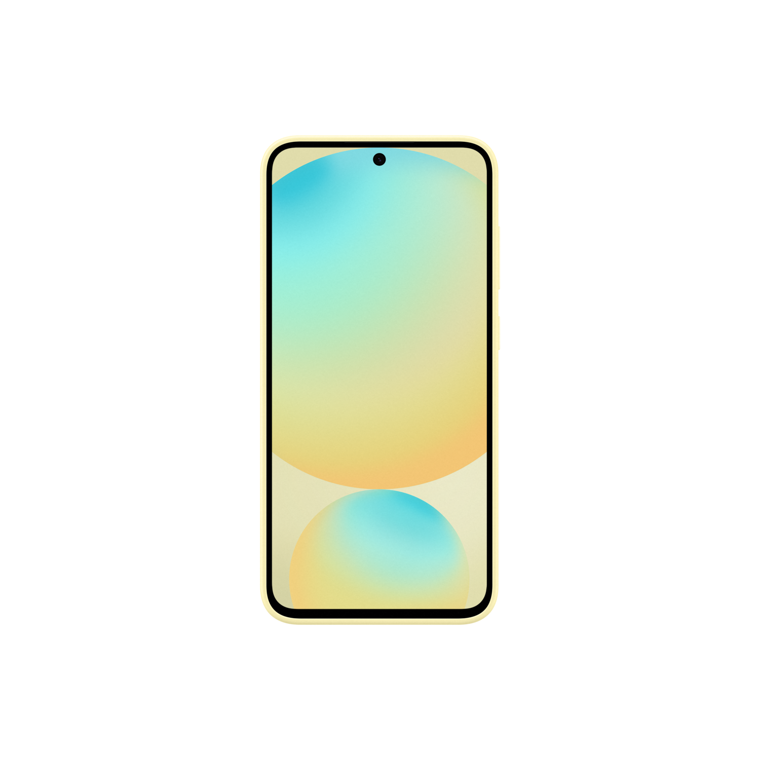 Smartphone met een scherm dat een licht verloop weergeeft. Zwarte achtergrond.