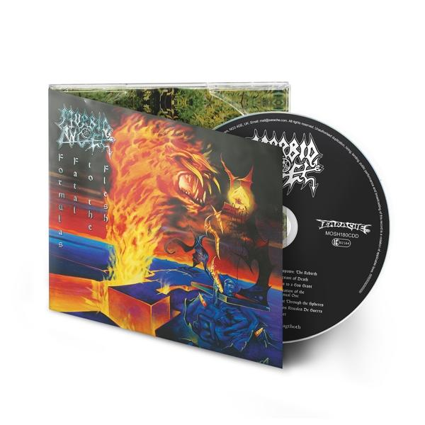 CD-Hülle mit CD, zeigt Albumcover mit Monstern und Text.