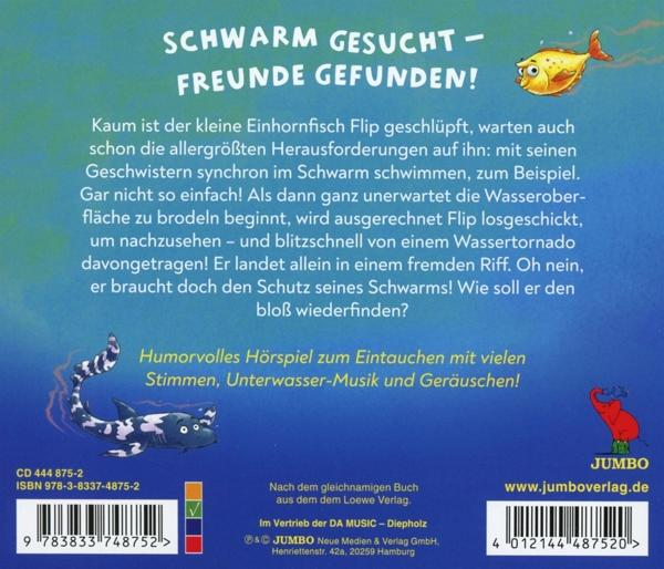 Buchcover: Cartoon-Fische, Hai und Text auf Deutsch, blauer Hintergrund.