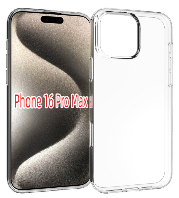 CASE AND PRO iPhone 16 Pro Max vékony TPU szilikon hátlap, átlátszó (TPU-IPH16PM-TP)