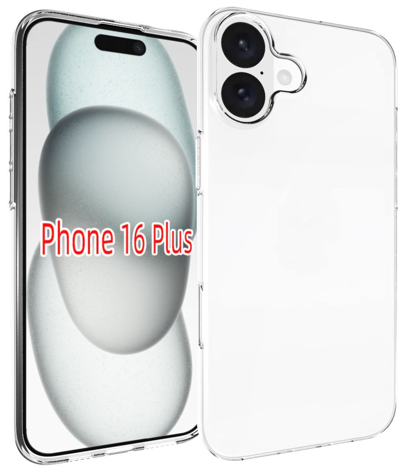 CASE AND PRO iPhone 16 Plus vékony TPU szilikon hátlap, átlátszó (TPU-IPH16P-TP)