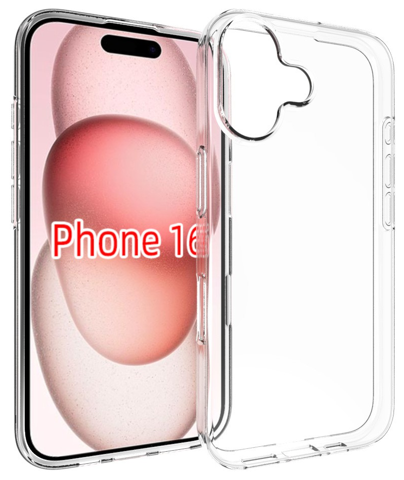CASE AND PRO iPhone 16 vékony TPU szilikon hátlap, átlátszó (TPU-IPH16-TP)
