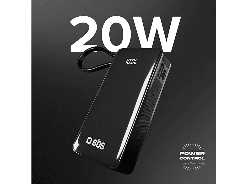Powerbank SBS 10000 mAh 22.5W PD Czarny – zdjęcie 3