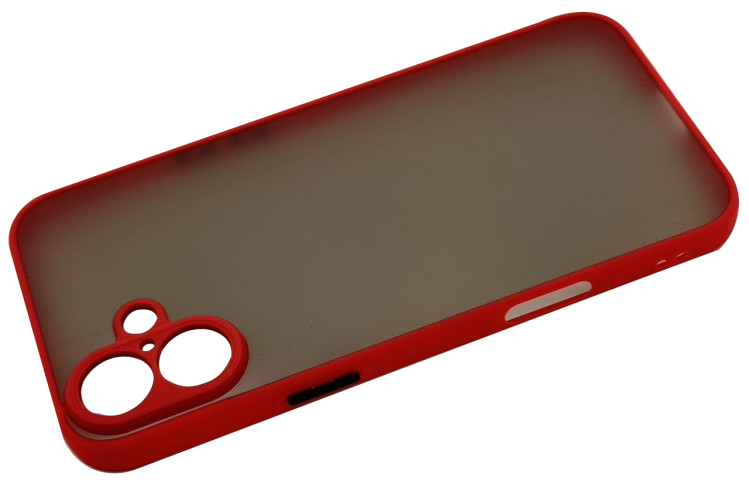 CASE AND PRO iPhone 16 Plus műanyag tok, piros-fekete (MATT-IPH16P-RBK)