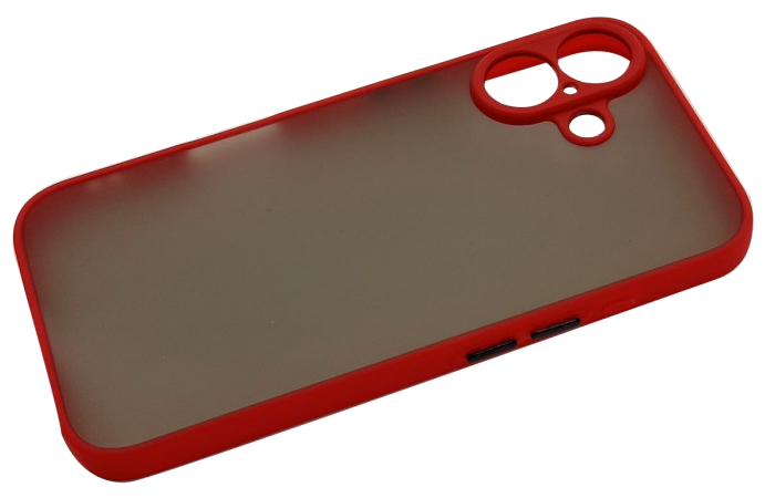 CASE AND PRO iPhone 16 műanyag tok, piros-fekete (MATT-IPH16-RBK)