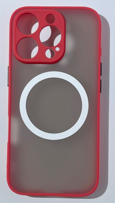 CASE AND PRO iPhone 16 Pro mágneses műanyag tok, piros-fekete (MATTMIPH16PR-RBK)