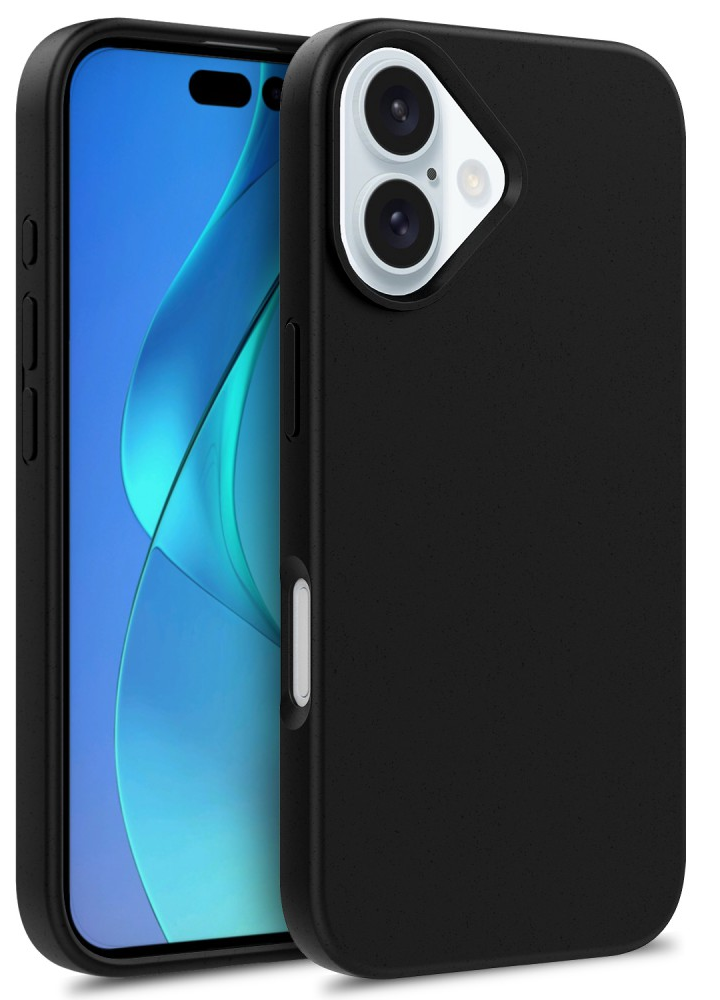 CASE AND PRO GoGreen iPhone 16 újrahasznosított tok, fekete (GREEN-IPH16-BK)