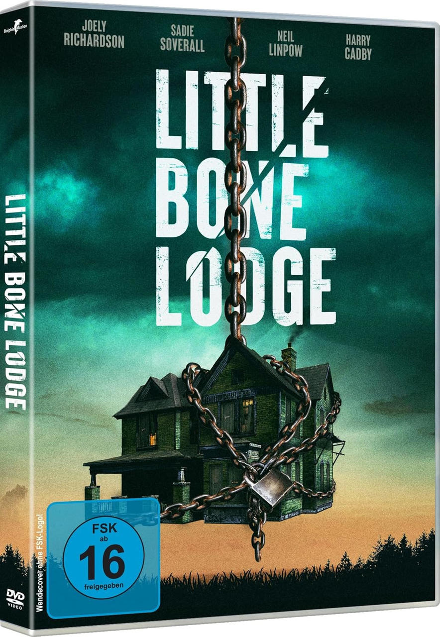 DVD-Hülle für 'Little Bone Lodge' mit Haus und Ketten.