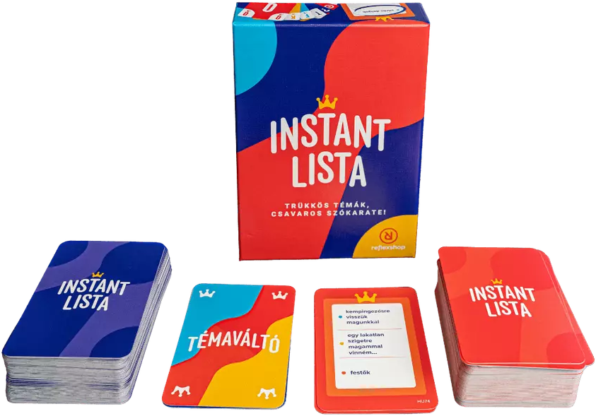 Magyar kártyajáték, 'Instant Lista' doboza és kártyái.