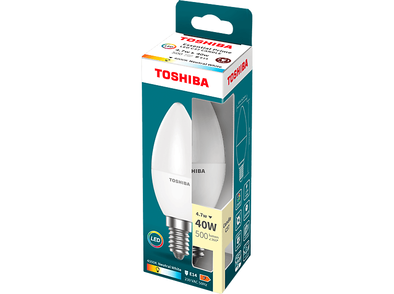 Żarówka LED TOSHIBA Essential C37 500lm 4,7W 4000K E14 – zdjęcie 2