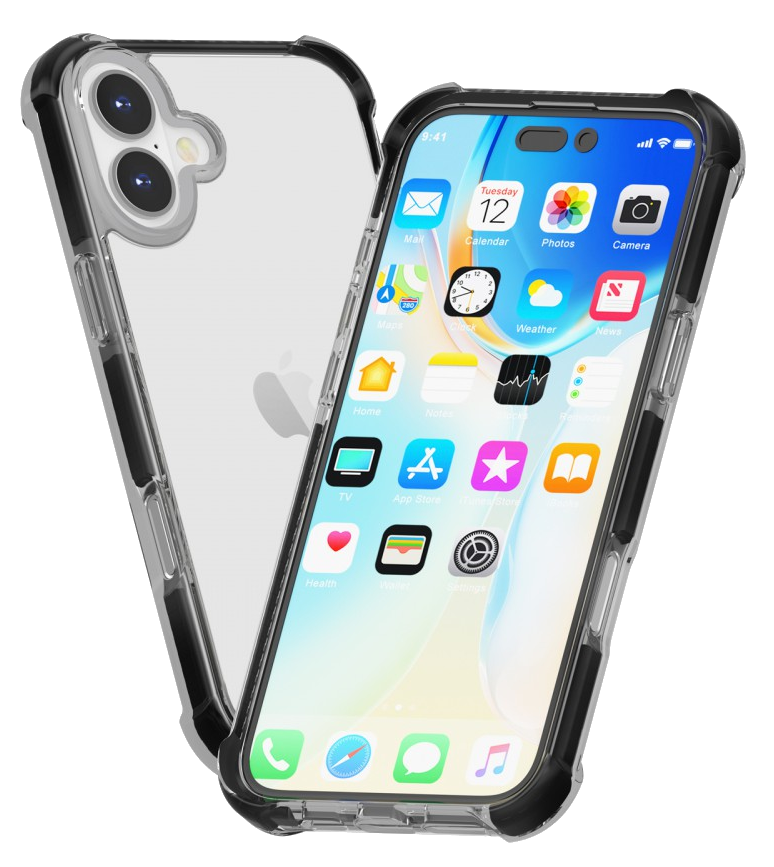 CASE AND PRO iPhone 16 ütésálló szilikon hátlap, fekete (SCK-IPH16-BK)