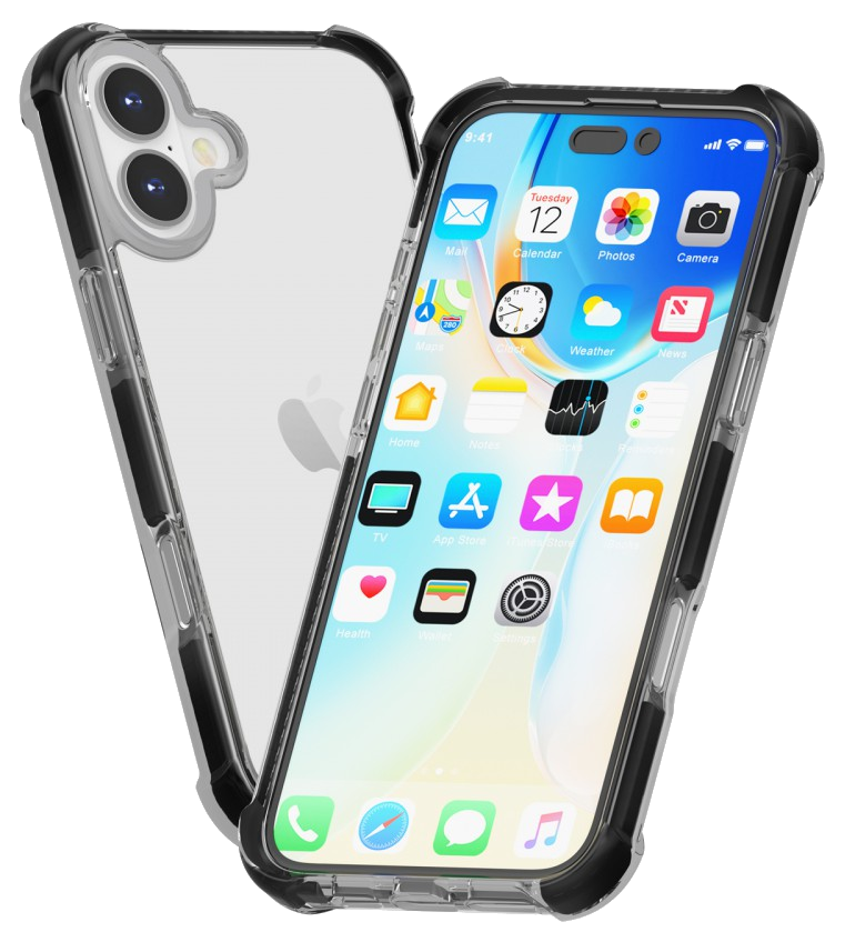 CASE AND PRO iPhone 16 Plus ütésálló szilikon hátlap, fekete (SCK-IPH16P-BK)