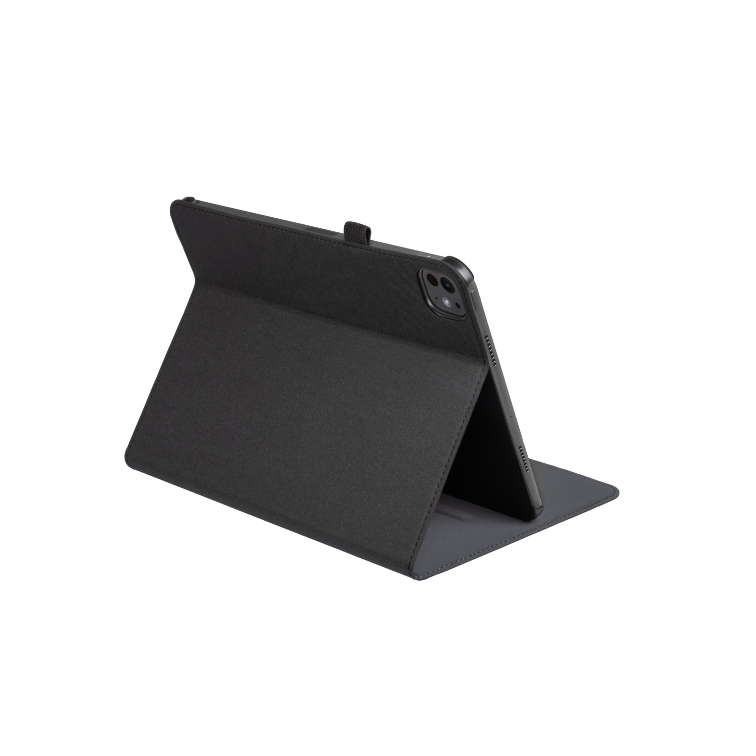 Black tablet case, angled up.