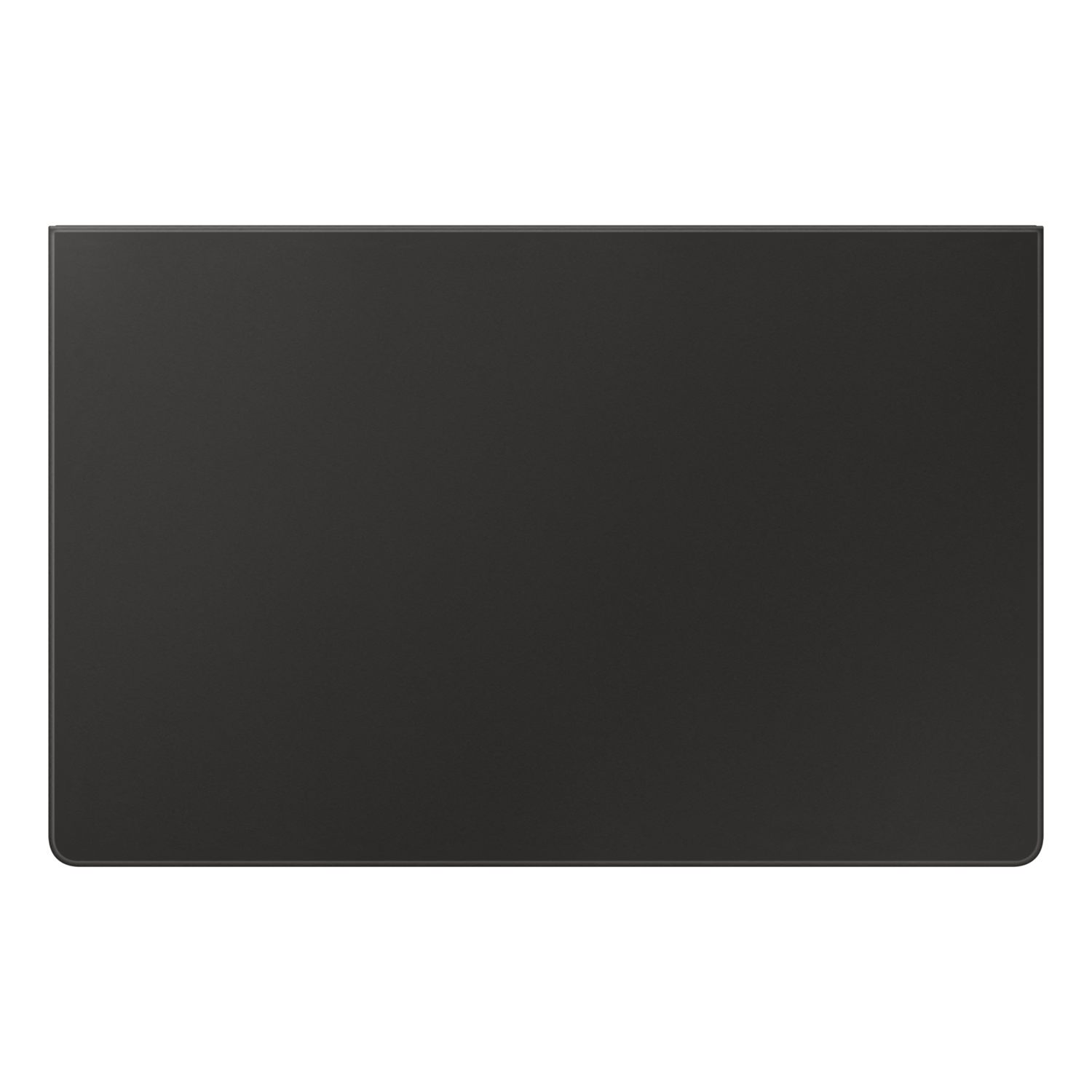 Protecteur d'écran de tablette gris foncé, de forme rectangulaire sur fond noir.