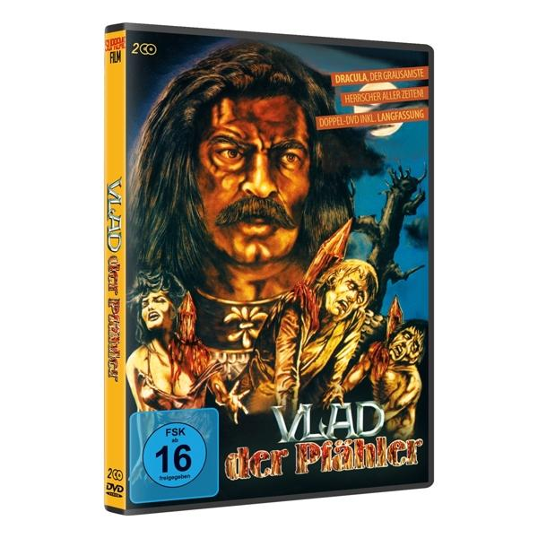 DVD-Cover für Vlad der Pfähler, eine Horrorszene mit einem Mann und Personen.