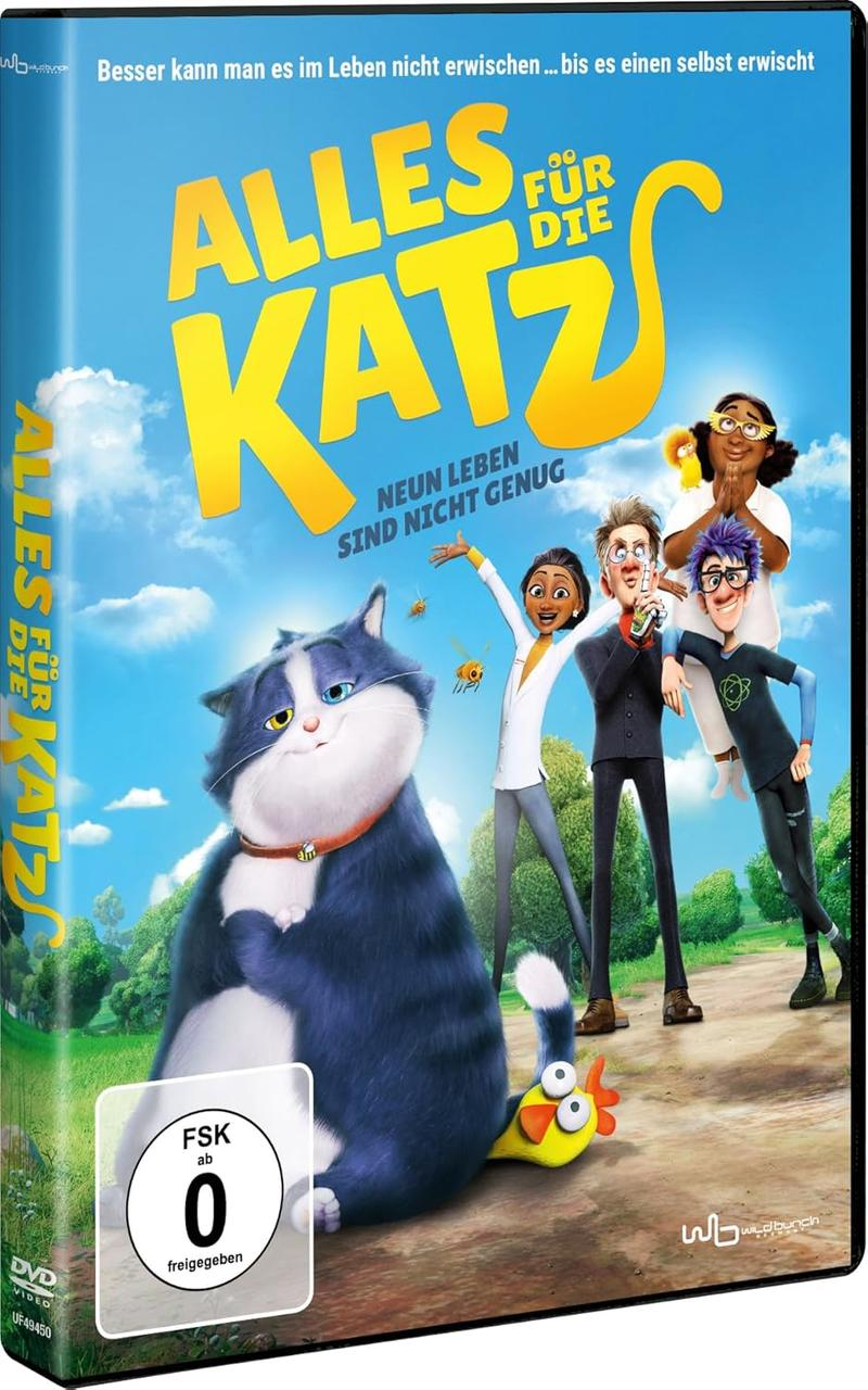 Filmcover eines Animationsfilms. Charaktere sind abgebildet. Titel in gelben Buchstaben.