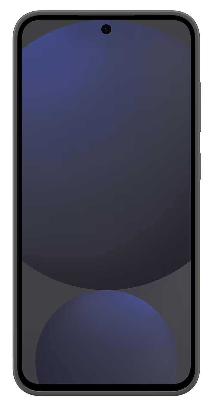 Smartfon z ciemnym ekranem pokazującym rozmyte tło.