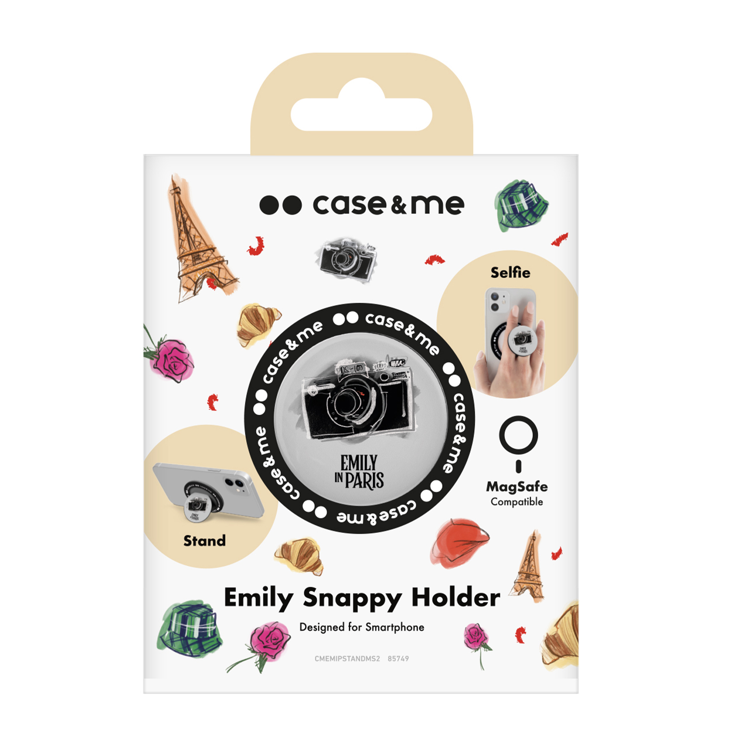 Confezione del supporto per telefono Case & Me Emily in Paris.