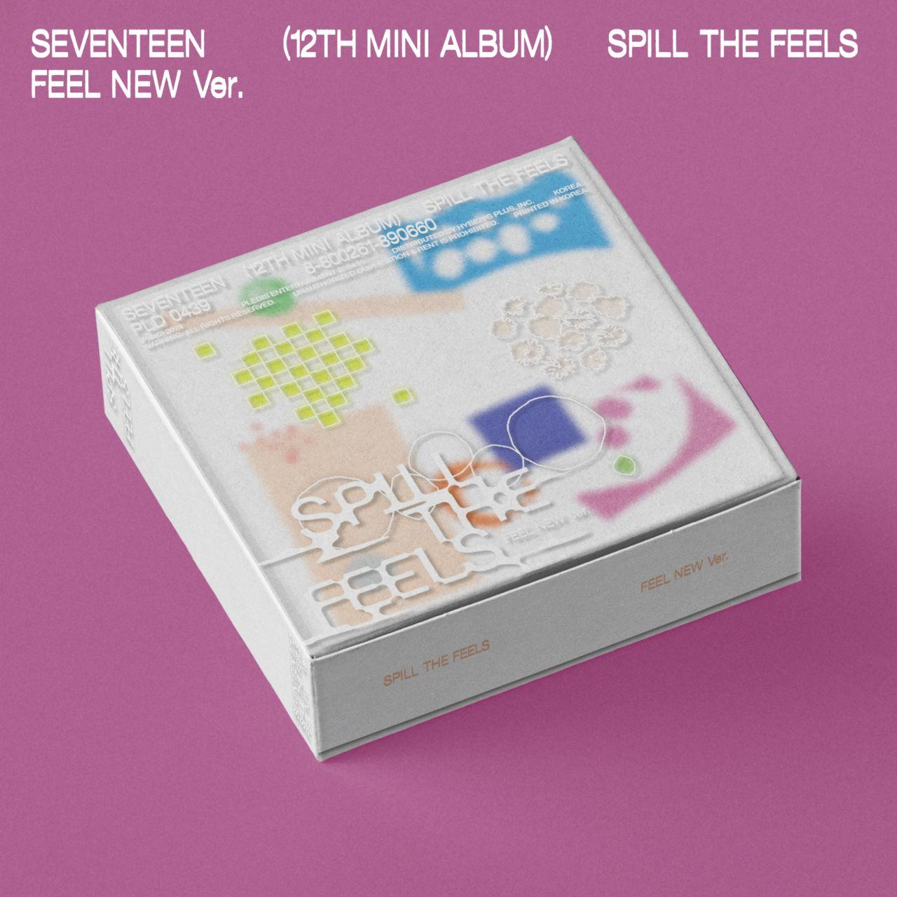 Albumcover, es ist eine Box. Das Album hat ein weißes Cover mit einigen bunten Formen darauf.